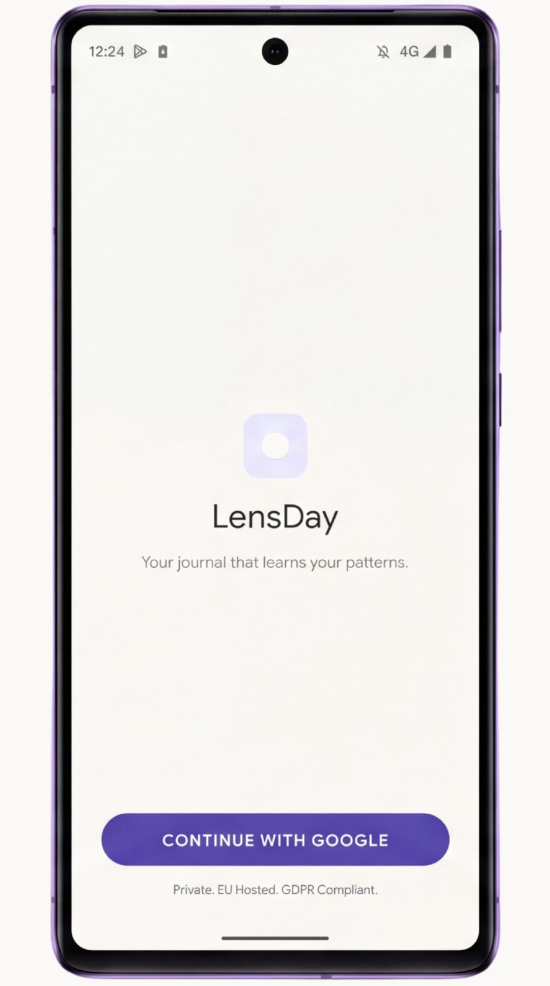 A tela de boas-vindas do LensDay